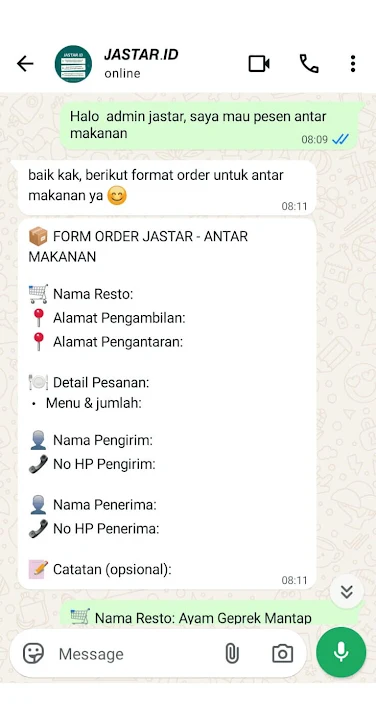 chat admin jastar